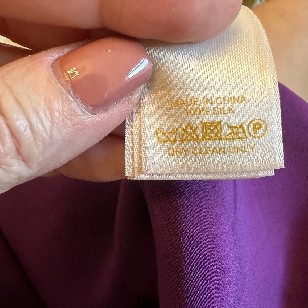 Kate Spade New York Purple Silk Sleeveless‎ Peter Pan Collar Keyhole Top Size 8 - Picture 6 of 6